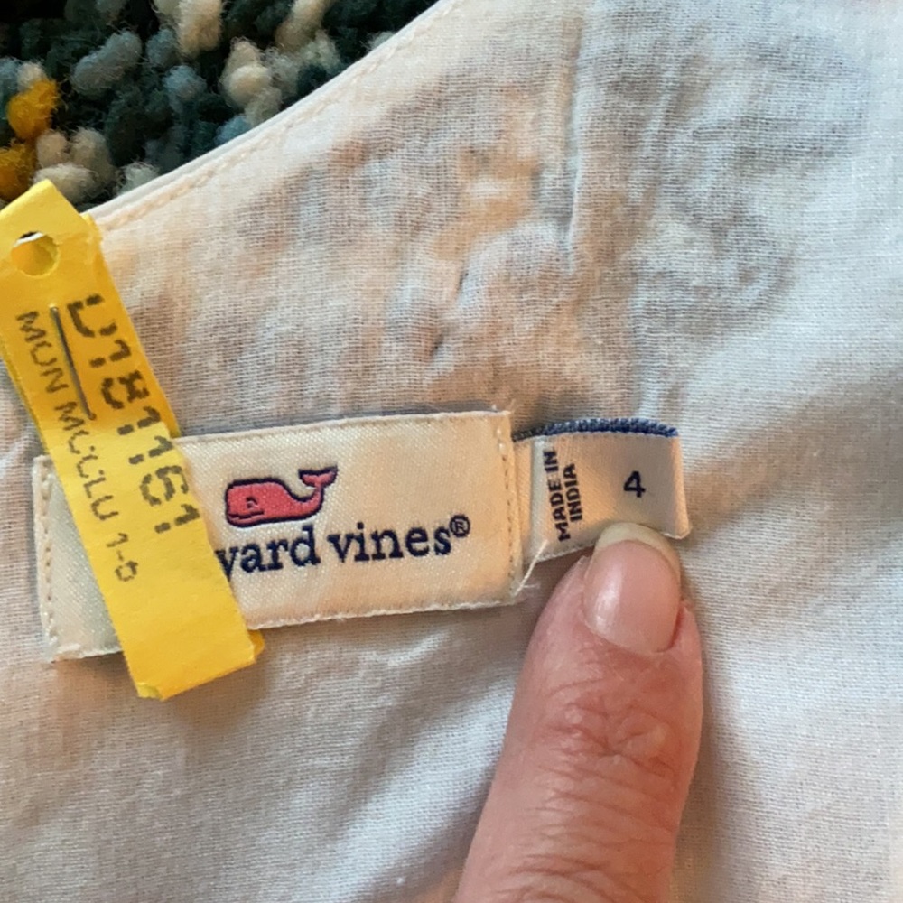 Vineyard Vines White and Blue Embroidered Dress - Picture 4 of 8